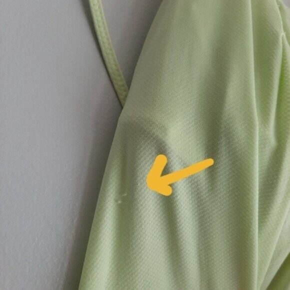 LULULEMON Neon Green Tank Top Draped Back Sz 4 Flawed - Picture 12 of 12